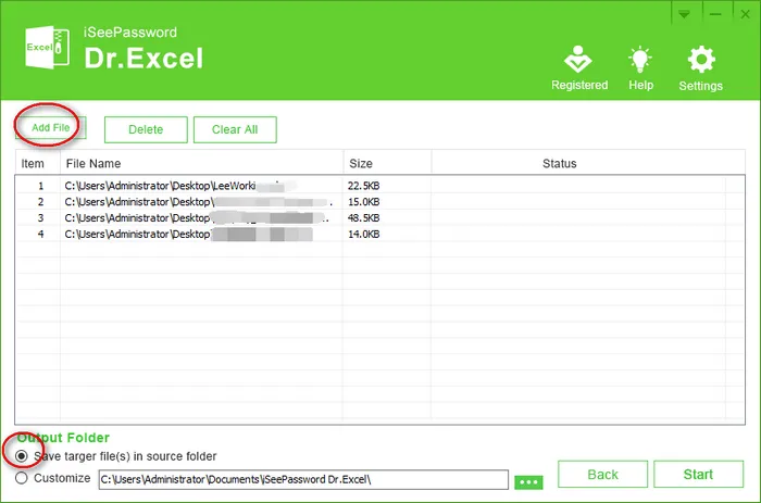 Add Excel files