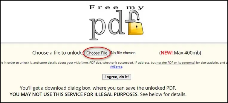 Choose pdf file and crack password