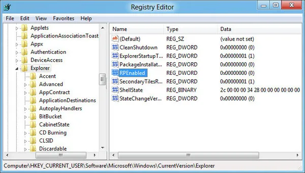 edit registry