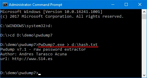 extract windows password hashes
