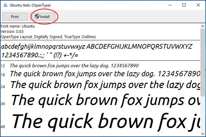Install Fonts on Windows 10