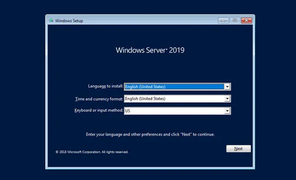 reinstall windows server 2019