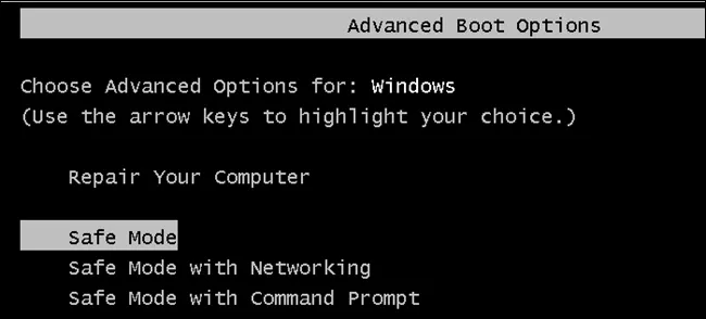 boot Win 7 in safe mode
