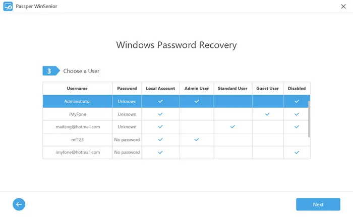 reset Windows 10 password WinSenior