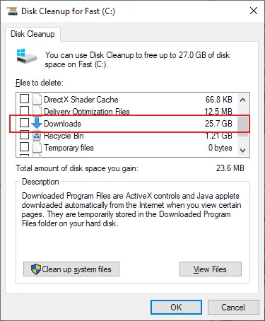 Windows 10 Disk Cleanup